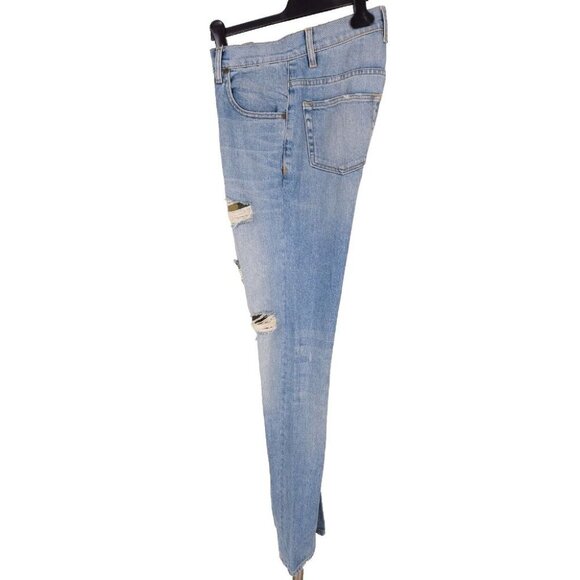 En Noir Cobain Denim Camo Underlays Jeans Size 30 Mens Light Blue Wash - Picture 2 of 10